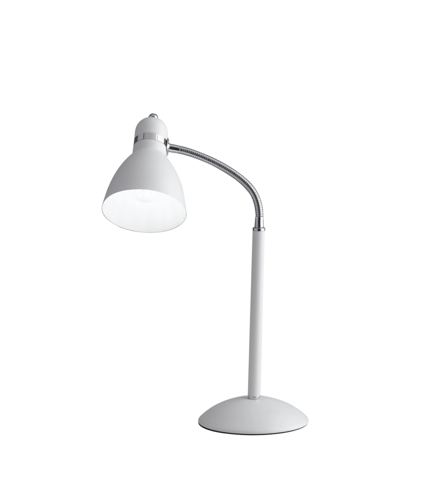 Lume "people" in metallo bianco con diffusore orientabile, h 52 cm